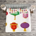 thumbnail image 3 of Ambesonne Colorful Quilted Bedspread Set 3 Pcs, Folk Chinese Celebration, Queen Size, Multicolor, 3 of 3