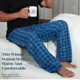 thumbnail image 2 of Active Club Fleece Pajama Pants Big and Tall - Plaid Men's Lounge Bottoms With Pockets - Sleepwear (Buffalo Blue Plaid, 4X), 2 of 5