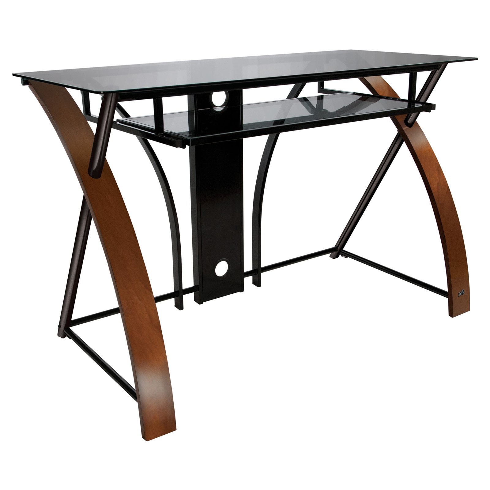 Computer Desk With Keyboard Tray Espresso Black Com