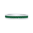thumbnail image 2 of AFFY Round Shape Simulated Green Emerald Full Eternity Band Ring In 14K White Gold Over Sterling Silver, Ring Size-7.5, 2 of 6