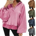 thumbnail image 2 of Lmnyox Women's Long Sleeve Sweatshirts Lightweight Crew Neck Pullover Tops Fall Comfy Basic Sweatshirt for Women, 2 of 7