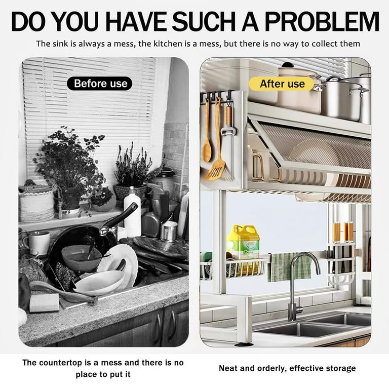 Baokaler Tier Stainless Steel Kitchen Counter Dryer, Dish Drying