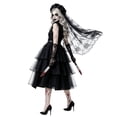 thumbnail image 5 of Halloween Costume Gothic Ghost Bride Cosplay Dress for Women, Black Tulle Cake Dress with Lace Veil Gloves and Belts for Themed Party Carnival Halloween Night, 5 of 9