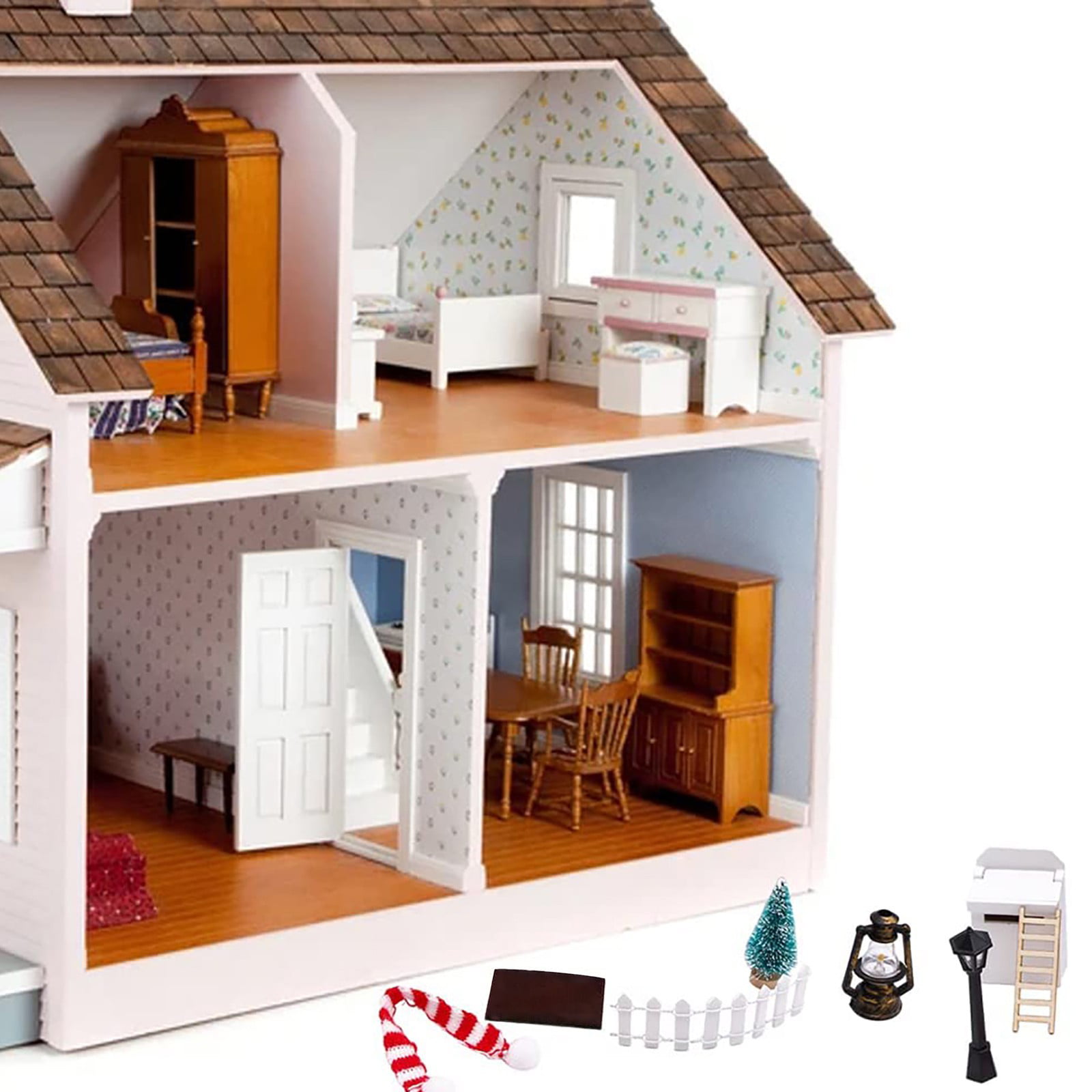 1/12 dolls house miniature 3 Wood Nursery Toy Mix Toys Set Shop Hoops etc LGW 