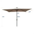 thumbnail image 3 of Solar Umbrellas, 10 x 6.5FT Patio Umbrellas with 26 LED Lights, Rectangular Outdoor Umbrellas with Crank and Push Button Tilt Adjustment, Table Market Umbrella for Garden Backyard Pool, Mushroom, 3 of 7