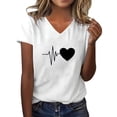 thumbnail image 2 of T-Shirt à Manches Courtes pour Femmes Seductiva jusqu'à 50 % de Rabais Hauts d'Été pour Femmes Mignon Cœur Graphique Col Rond Manches Courtes Coupe Régulière T-Shirt Décontracté T-Shirts T-Shirt Hauts, 2 of 5