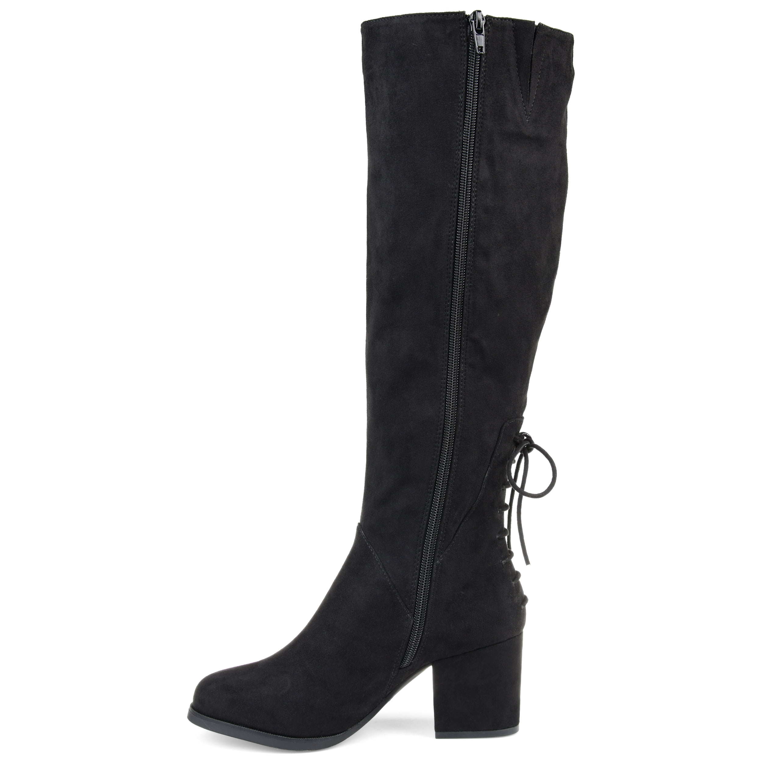 Journee Womens Leeda Extra Wide Calf Block Heel Knee High Boots