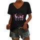 thumbnail image 1 of Camisetas de Cuello Redondo Impreso Gradiente de las Mujeres, Manga Corta Casual Top para el Uso Diario, 1 of 5