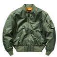 thumbnail image 2 of Lovskoo 2024 Men's Bomber Jacket Quilted Long Sleeve Zipper Outdoor Sport Jacket with Pockets Casual Coat/Jacket Flight Jacket Olive Green, 2 of 9