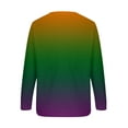 thumbnail image 5 of IROINNID Women's Long Sleeve Sweatshirt Round Neck Mid-Length Gradient Loose Tops Sweatshirt, Green, 5 of 5