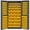 Yellow, variant on 14 Gauge Deep Door Style Lockable Bin Cabinet with 132 Blue Hook on Bins, Gray - 36 x 24 x 72 in.