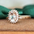 thumbnail image 6 of HeartsAndYou 2.9ct Oval Cut Natural Peach Morganite Ring 14k SOLID Rose Gold Moissanite Halo, 6 of 8