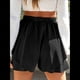 thumbnail image 4 of Pantalones Cortos Holgados de Playa para Mujer, Informales, Bohemios, Sencillos, con Volantes, de Cintura Alta y Pierna , para Vacaciones. Negro XXL, 4 of 9