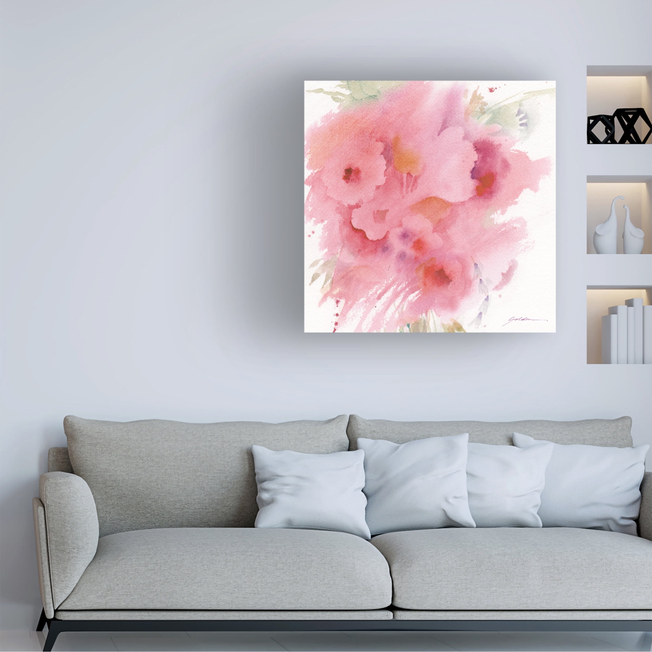 Canvas Wall Art - Sheila Golden 'Viva Magenta Tones' Wall Art for Living Room, Bedroom, or Office Décor by Trademark Fine Art - 14 x 14 Inches