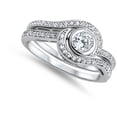 thumbnail image 4 of White Cubic Zirconia Solitaire Swirl Ring .925 Sterling Silver Band Jewelry Female Male Size 5, 4 of 4