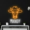 thumbnail image 5 of Handmadetneonsign Cowboy Cow Mooody Neon Sign, Cow Cowboy Art Decor, Western Cow Animal Wall Decor, 5 of 5