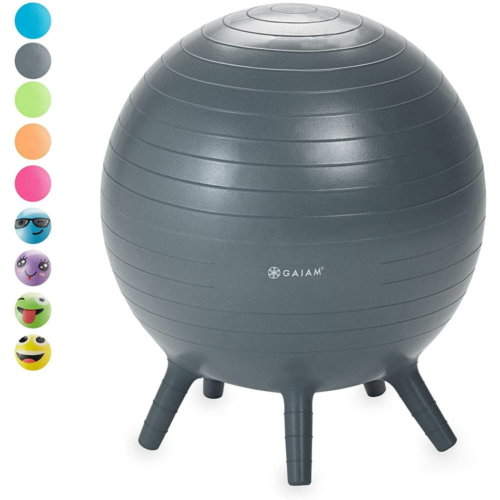 Gaiam Kids Stay-N-Play Balance Ball, Grey, 45cm - Walmart.com - Walmart.com