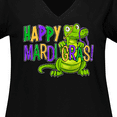 thumbnail image 4 of Inktastic Happy Mardi Gras Cute Alligator with Beads Women's Plus Size V-Neck T-Shirt, 4 of 5
