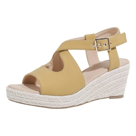 

PEASKJP Women s Sandals Women S Rhinestone Gladiator Sandals Flat Wedding Sandals Gem Pearl Sparkling Bridal Bridesmaid Sandals (Yellow 7.5)
