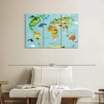thumbnail image 2 of Elephant Stock Domestic Animals World Map Wall Art - Horizontal Multi Panel Canvas - Living Room Wall Decor - Map Multi Panel - Beige And Gold Decor - 38" x 24", 2 of 8