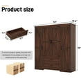thumbnail image 4 of Blotout 4 Door Farmhouse Armoire Wardrobe Closet With 2 Drawers, 70" Tall Wooden Wardrobe Cabinet with Hanging Rod and Adjustable Shelves for Bedroom, Brown, 4 of 8
