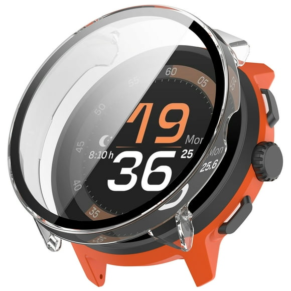 XiHAMA Hard PC Case with Tempered Glass Screen Protector Compatible with SUUNTO RUN 48.4mm, Clear