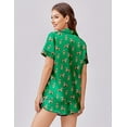 thumbnail image 3 of Ekouaer Womens Pajama Set Print Short Sleeve Sleepwear Button Down Pjs Shorts Set Loungewear, 3 of 6
