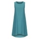thumbnail image 3 of ICHUANYI Clearance Women's Summer Casual Round Neck Solid Sleeveless Dresses(Blue, L) ICHUANYI WER2023080906819, 3 of 5