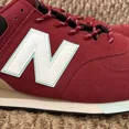 thumbnail image 3 of New Balance Mens 574 Premium Red ML574JHQ Casual Sneakers OG Suede Size 18, 3 of 6