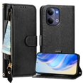 thumbnail image 5 of FOXDOCK Funda Tipo Cartera para Motorola Signature Cuero PU con Cremallera y Correa de Muñeca, Ranuras para Tarjetas, Soporte Plegable, Cierre Magnético, 5 of 5
