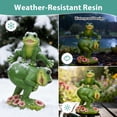 thumbnail image 2 of The Growing Ground Frog Garden Statue, Hand-Painted Jumping Frog Decor for Indoor & Outdoor Use, Yard, Lawn, Patio, Green, 2 of 8