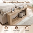 thumbnail image 6 of 63 Narrow Console Table with Wavy Hollow Design 2 Tier Extra Long Entryway Table with Storage Shelf Natural, 6 of 10