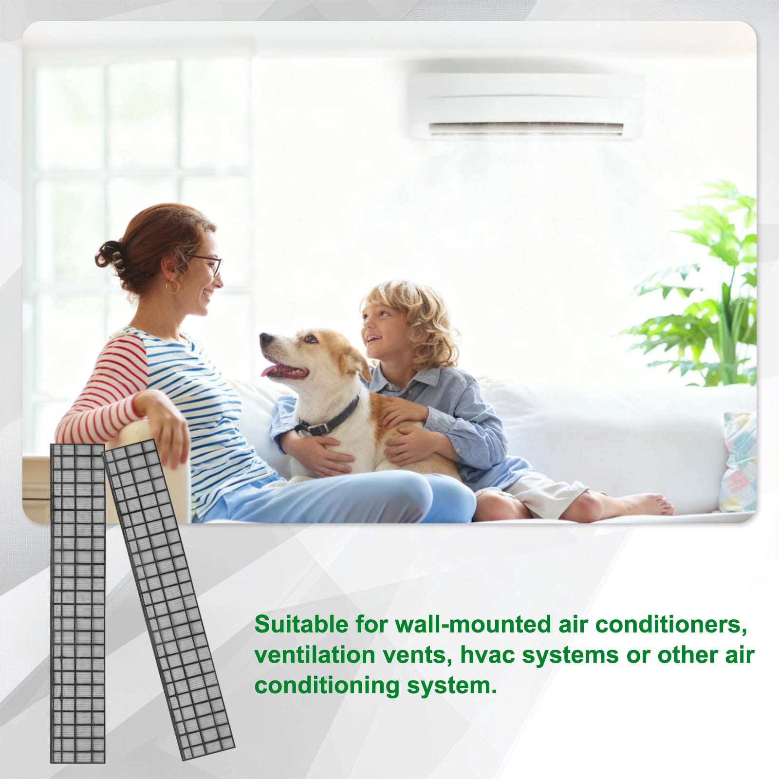 Uxcell Room Air Conditioner Filters Replacement (47" x 7.9") - Air Filter Replacement Parts Nylon Air Filter Screen Mesh Sheet for Home/Air Conditioning