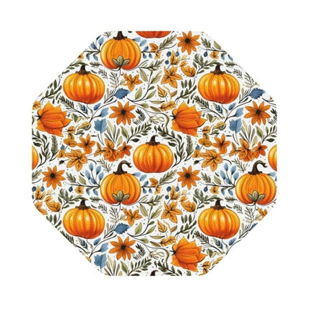 

Matuu Autumn Pumpkin Blossoms for Cup Coasters Set of 6 Leather Coasters Desk Coasters for Office Measures 4” x 4” Octagon