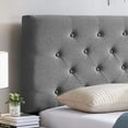 thumbnail image 3 of Agnes Contemporary Upholstered Queen/Full Headboard, Charcoal Gray and Black, 3 of 13