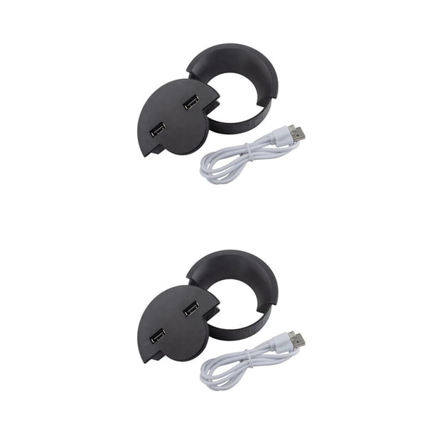 Seitruly Puerto de carga USB con ojal para escritorio, divisor de concentrador para ordenador portátil, adaptador de viaje portátil de plástico, 6cm 2piezas