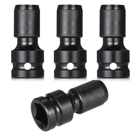 

4 Pcs Impact Adaptor 1/2 Drive to 1/4 Hex Socket Adapter Quick Release Chuck Converter for Ratchet Wrench