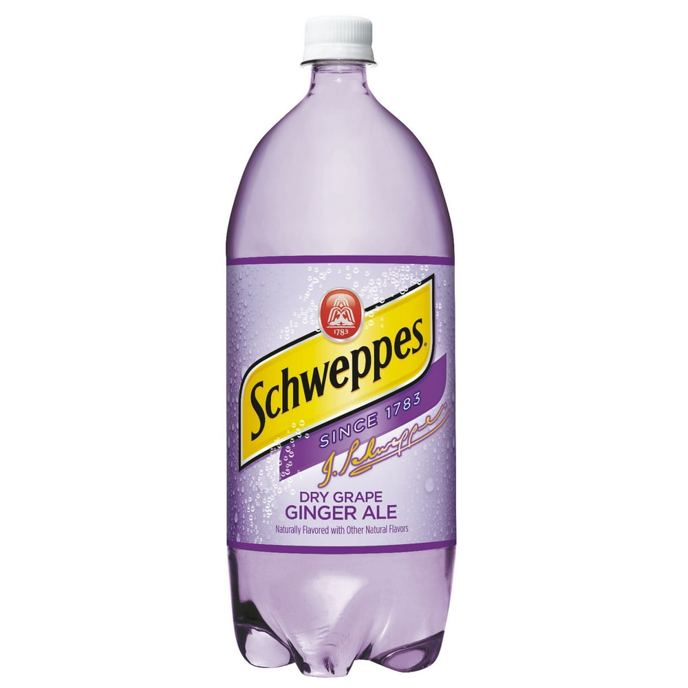 Schweppes Dry Grape Ginger Ale Soda, 2 L bottle