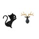 thumbnail image 1 of Reloj de pared con diseño de gato y cabeza de ciervo, adorno de acrílico para el hogar, arte silencioso, ideal para guardería, sala de juegos, decorac, 1 of 8
