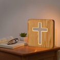 thumbnail image 3 of SCSYV Jesus Cross Wooden Lamp Novelty Night Light 3D Illusion lamp for Kids, Kids Decoration Lamp USB Power Bedroom Decor Xmas Holiday Birthday Gifts, 3 of 5