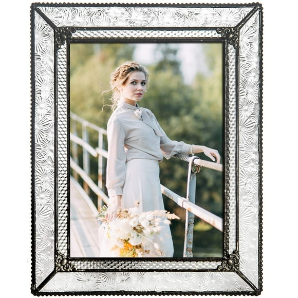 J Devlin Glass Art Cadre Photo Vintage en Vitrail Transparent pour Table 5 x 7 Photo Pic 380-57HV