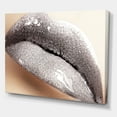 thumbnail image 3 of Designart ' Close Up of Female Lips With Glittering Silver ' Modern Canvas Wall Art Print, 3 of 4