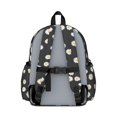 thumbnail image 3 of Daisy Pioneer Flower Black Pattern Backpack for School, Cute School Bag with Adjustable Shoulder Straps and Padded Back, 13.4"x11"x4.7", 3 of 5