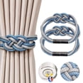 thumbnail image 1 of 2 Pack Strong Curtain Tiebacks Modern Style Drape Tie Backs Convenient Decorative Weave Rope Curtain Holdbacks For Thin Or Thick Home Window Draperies Winter Curtains for Living Room Curtain Short, 1 of 3