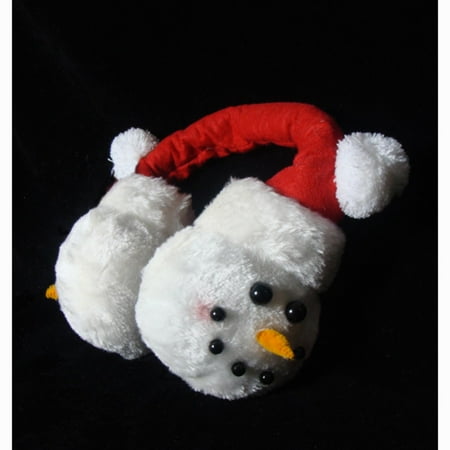 7" Plush Snowmen Face Novelty Christmas Ear Muffs - One Size