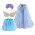 thumbnail image 4 of REDARER Kids Fairy Cosplay Set Glitter Tulle Tutu Skirt Cape Wings Headband Outfit for Halloween Festival Party Role Play Stage Performance,5-8 Years, 4 of 4