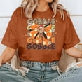 thumbnail image 3 of DEXIO Women's Thanksgiving Turkey Bow Graphic T Shirt, Short Sleeve Crew Neck Casual Holiday Tops, 3 of 5