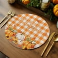 thumbnail image 5 of Fall Round Placemats Set of 4 Hello Pumpkin Place Mats Thanksgiving Woven Placemat Maple Leaf Yellow Plaid Circle Braided Table Mat for Kitchen Dining Table Autumn Party Home Decor 15 Inch, 5 of 9