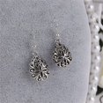 thumbnail image 4 of 1 par de pendientes de gota de agua con diseño de flores bordadas de Metal, pendientes colgantes de plata tibetana antigua, joyería Vintage para mujer, nuevo, 4 of 4