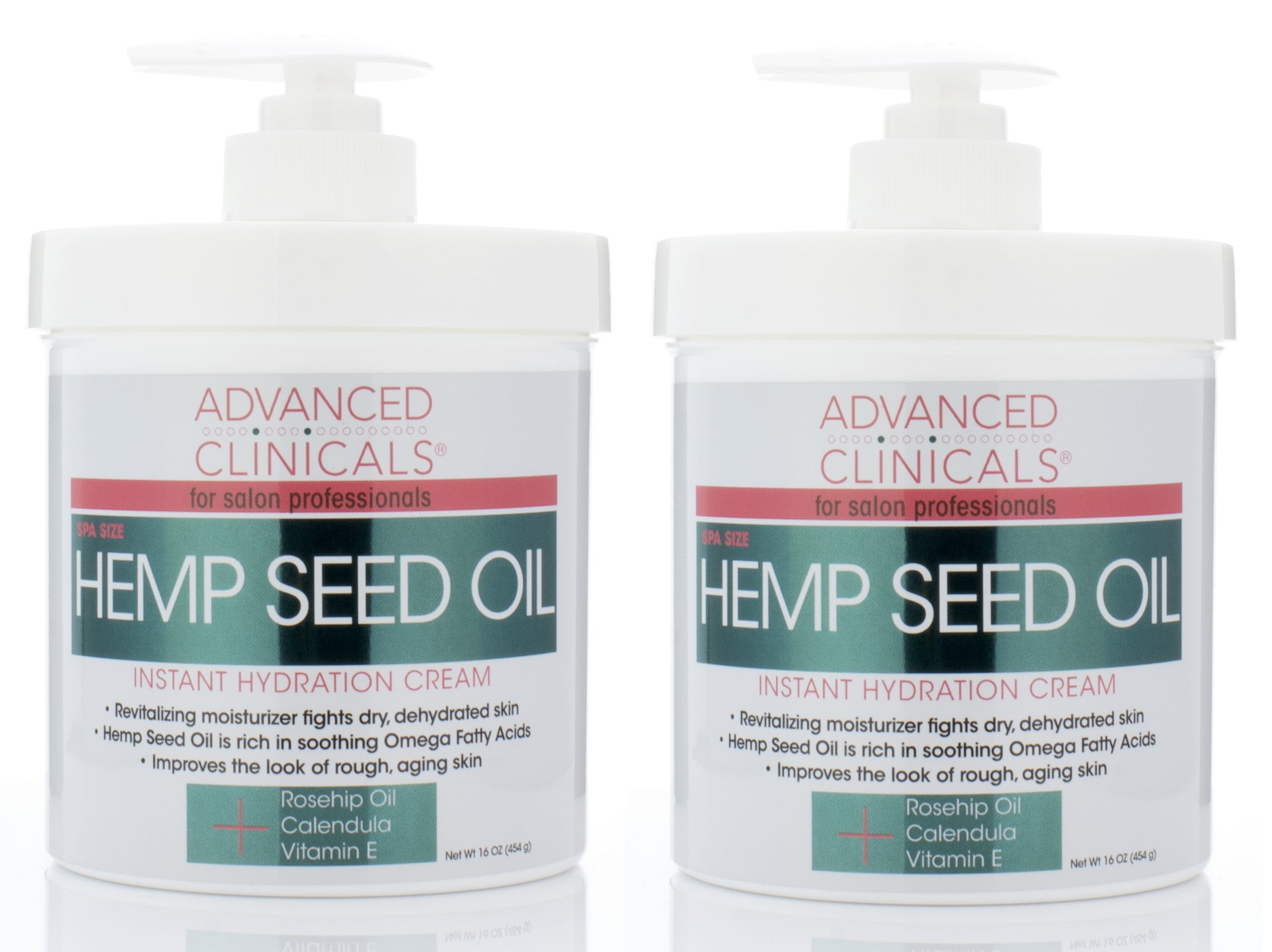 Advanced Clinicals Hemp Seed Oil Cream. Instant Hydrating Lotion for